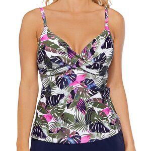 NWT Island Escape Women's Gemini Printed Ruched Sweetheart-Neck Sz 6 $60 LLL380